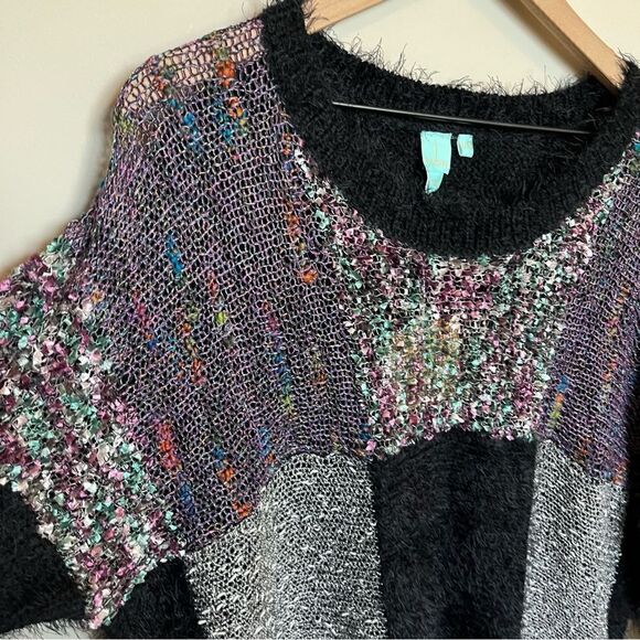 Shu Shu Patchwork Shag Sweater - Picture 7 of 13